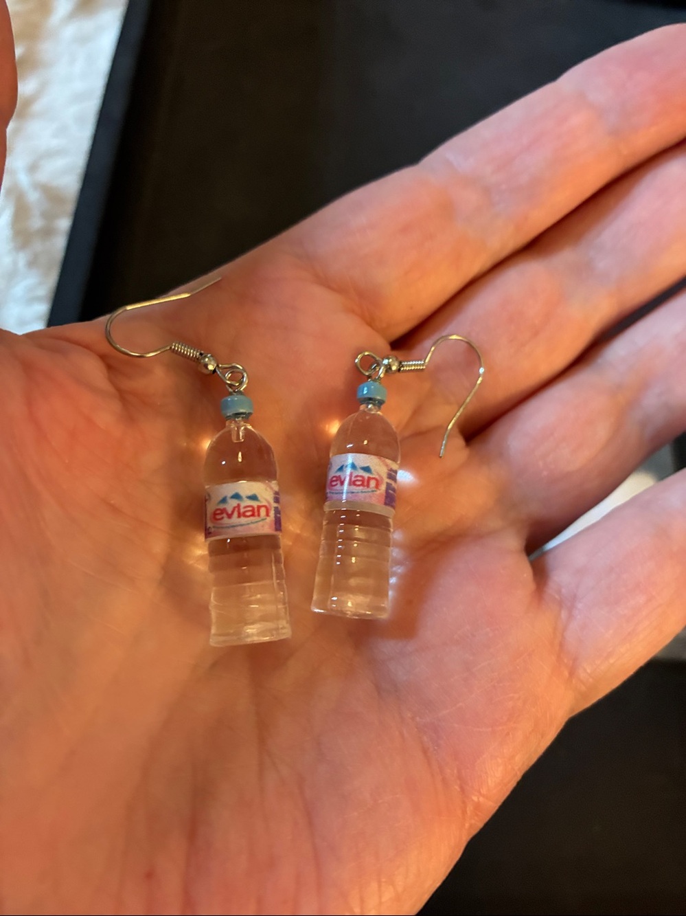 Levian Clear Bottle Charm Earrings with Blue Accents